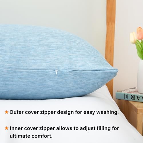 1 MIDDLE ONE Body Pillow, Cooling Memory Foam Body Pillows for Adults Sleeping, Long Pillow for Bed, Big Large Firm Full Body Pillow for Side Sleeper, 20x54 Inch, Cooling Blue - Image 5