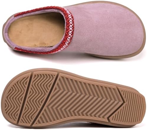 UBFEN Womens 100% Genuine Suede Mules Arch Support Indoor Outdoor Slippers - Image 5