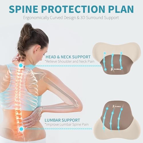 FLORICH Seat Cushion and Lumbar Support Pillow for Office Chair Car Neck Headrest Pillow Memory Foam Seat Pads Pressure Relief Back Cushion and Carseat Pads(Brown) - Image 5