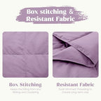 puredown® Soft Feather Down Blanket Lightweight Packable Down & Feather Fill Blanket for Indoor and Outdoor Use, King Size Blankets, 88"X108", Lavender - Image 6