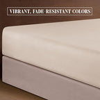Elegant Comfort Luxurious Soft 1500 Thread Count Egyptian 4-Piece Hotel Quality Wrinkle and Fade Resistant Coziest Bedding Set, Easy All Around Elastic Fitted Sheet, Deep Pocket, Twin/Twin XL, Cream - Image 6