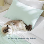 Breescape Cooling Pillow Cases King Size Set of 2, BlendTek™ Cooling Technology for Hot Sleepers & Night Sweats, Silky Soft Cool Pillowcases for Hair & Skin Care, 20" x 36", Mint Green - Image 6