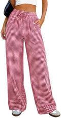 PRETTYGARDEN Womens Pants Elastic Waist Striped Lightweight Palazzo Pant by PRETTYGARDEN