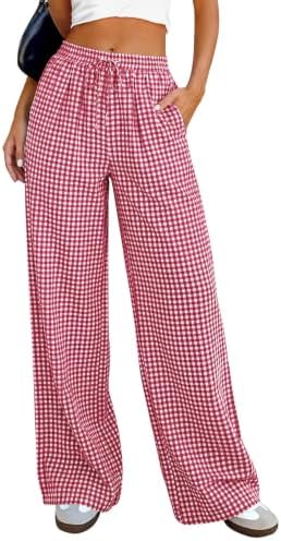 PRETTYGARDEN Womens Pants Elastic Waist Striped Lightweight Palazzo Pant by PRETTYGARDEN