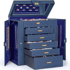 AKOZLIN 6-Tier Jewelry Box Organizer 5 Drawers Storage XLarge BlueBlue by AKOZLIN