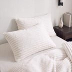 Bedorm Faux Fur Pillowcases Set of 2 King Size Plush Fluffy Pillow Cover Ivory White, Zipper Closure - Image 7