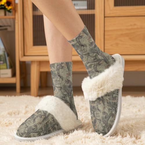 Fuzzy Slippers for Women Washable Cotton Slippers with Crew Socks - Image 2