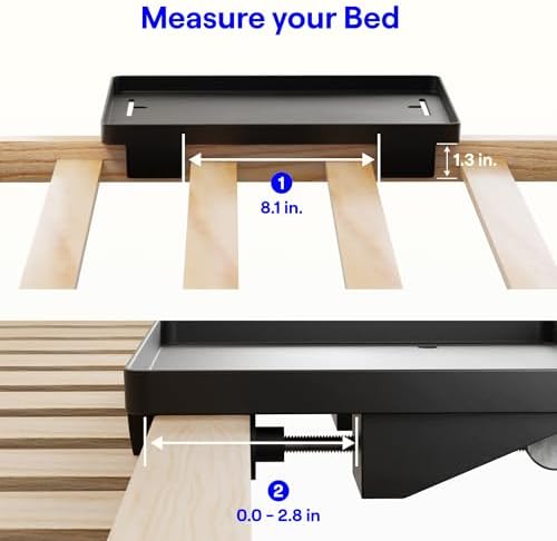 BedShelfie Bedside Shelf for Dorm Room - Cable Catch, Black - Image 5