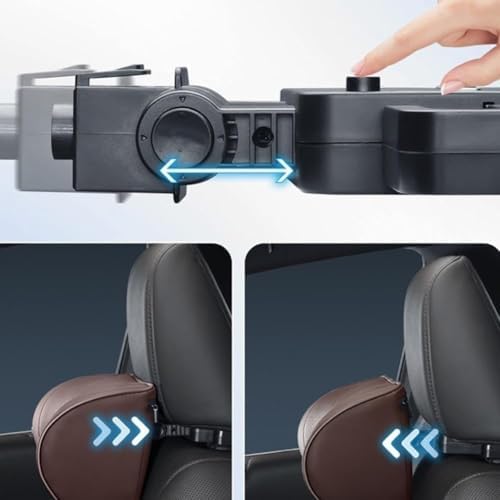 Adjustable U-Shaped Car Headrest Pillow, 180° Head Neck Pillow for Driving Support Seat Ergonomic Design Leather Comfortable Short Trips Supporting Long Ride Travel Sleeping Essentials(Leather-Coffee) - Image 5