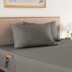 Elegant Comfort 4-Piece Solid Smart Sheet Set-Deep Pocket Fitted Sheet with Side Storage Pockets-Silky Soft 1500 Thread Count Egyptian Quality Microfiber, Wrinkle and Fade Resistant, King, Gray - Image 2