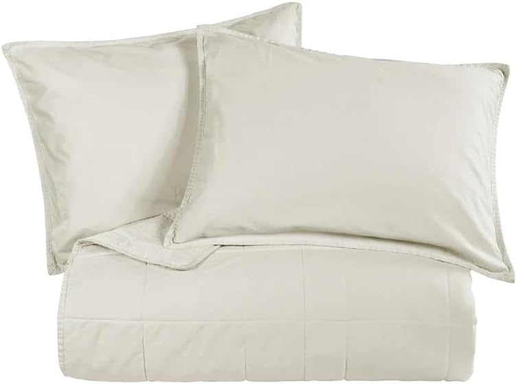 HiEnd Accents Stonewashed Cotton 3 Piece Queen Natural Coverlet Set - Image 2