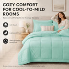 CozyLux Full Size Comforter Sets Mint Green - 7 Pieces Bed in a Bag - Image 4