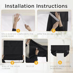 RYB HOME 2 Panels 100% Blackout French Door Curtains Set of 2 - W26 x L69, Black - No Drill Door Window Curtains Thermal Insulated Privacy Assured Shades for Front Entrance - Image 4