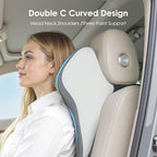 FLORICH Upgrade Lumbar Support and Car Neck Pillow, Back Support and Headrest Pillow for Car Seat Driver, Memory Foam Back Neck Support Pillow and Car Seat Lumbar Support for Car Office Chair - Gray - Image 3