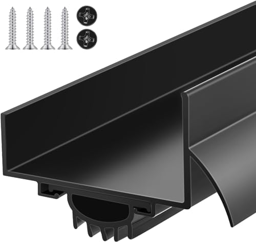 1 Pcs Morningro 36 Inch U Shape Aluminum Door Sweep with Drip Cap, Black by MorningRo
