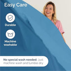 Cal King 6 Piece Bed Sheet Set - Breathable & Cooling Sheets - Denim Blue - Image 6