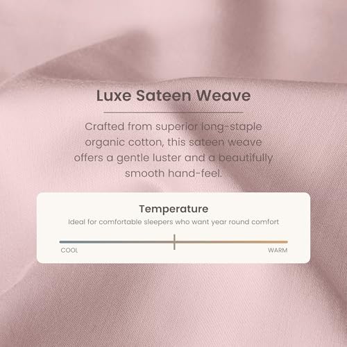 Bioweaves 100% Organic Cotton Body Pillow Cover for Body Pillowcases 300 Thread Count Soft Sateen Weave GOTS Certified with Zipped Closure - 21" x 54", Blush Pink, Pack of 2 - Image 5