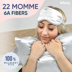 Blissy Silk Pillowcase - 100% Pure Mulberry Silk - 22 Momme 6A High-Grade Fibers - Silk Pillow Cover for Hair & Skin - Regular, Queen & King (Silver, Standard) - Image 2