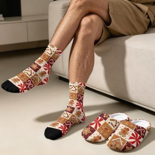 Jeiento Fuzzy Slippers and Sock Set Women's Warm Cozy Memory Foam House Shoes Soft Slip-on Slides - Image 3