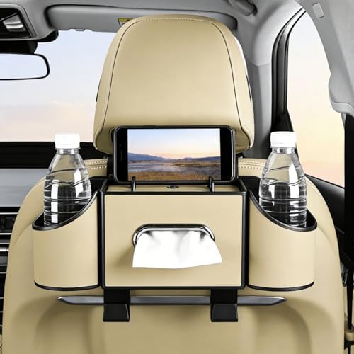 Back Seat Car Organizer, Nappa Leather Seat Organizer with Cup Holders by Unknown