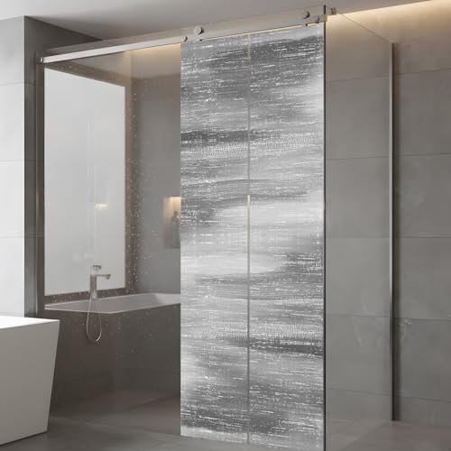 Window Privacy Film Frosted, Grey Ombre Static Cling Door Window Covering, Vintage Minimalist Gradient Abstract Texture UV Blocking Windows Film for Office, Hotel, Bedroom, 29.5 x 78.7 Inches - Image 5