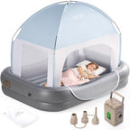 OGERY Inflatable Toddler Travel Bed with Tent, Rechargeable Pump by OGERY