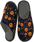 House Slide Slippers Halloween Skull Black by OrderNow