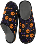 House Slide Slippers Halloween Skull Black by OrderNow