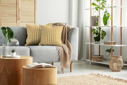 EMMTEEY Stripes Pillow Covers 26x26 Throw Pillow Cover Set of 2 - Image 5