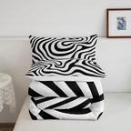 Erosebridal Black and White Toddler Bedding Set,Modern Abstract Aesthetic Comforter Set for Kids Bedroom Decor,Geometric Quilt Bed Set Minimalist Artwork Down Comforter with 1 Pillowcase - Image 5