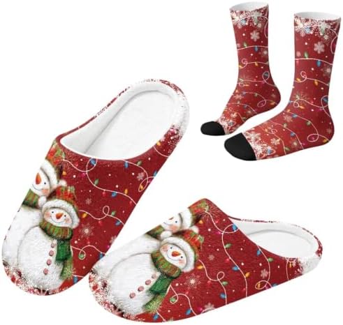 House Slipper and Socks Set for Women Warm Comfy Fuzzy Slipper with Crew Socks Plush Fuzzy Slippers for Indoor by Baxinh