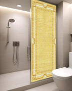Window Privacy Film Frosted, Lemon Yellow Botanical Static Cling Door Window Covering, Vintage Florals Geometric Minimalist UV Blocking Windows Film for Office, Hotel, Bedroom, 29.5 x 78.7 Inches - Image 3