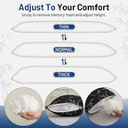 Primesoft Full Body Pillow with Removable Pillowcase for Adults,（Memory Foam Filling）（Long Pillow for Side Sleepers） （Fluffy and Firm）（Adjustable Filling）（20×54 Inch，Black） - Image 3