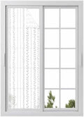 Window Privacy Film Frosted, Modern Minimalist Reusable Static Cling Window Tints, Rustic Leaves Vertical Stripes Gray Heat Control Windows Films for Offices, Balcony, 29.5 x 118 Inches by Unknown