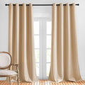 NICETOWN Room Darkening Grommet Panels - (52 inches Width, Biscotti Beige, 2 Panels) Baby Room Window Curtains 108 inches Long, Privacy Draperies by NICETOWN