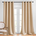 NICETOWN Room Darkening Grommet Panels - (52 inches Width, Biscotti Beige, 2 Panels) Baby Room Window Curtains 108 inches Long, Privacy Draperies by NICETOWN