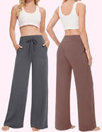 Showitty Wide Leg Pants for Women with Pockets, High Waist Yoga Lounge - Image 2