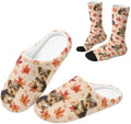 Fuzzy Slipper and Socks Set for Women Silent Sole Fuzzy Slipper by Baxinh
