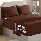 Elegant Comfort Luxury Soft 6-Piece 1500 Premium Hotel Quality Bed Sheet Set with Extra Deep Pockets 18-24 Inch, Wrinkle Free, Storage Pockets, Extra Deep Pocket 6PC Sheets, Cal King, Chocolate Brown - Image 2