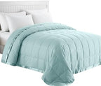puredown® California King Blanket - Soft Lightweight Down Blanket for All Seasons, Cozy Warm Luxury Bed Blanket with Satin Trim, Blue (110"X98") by Puredown