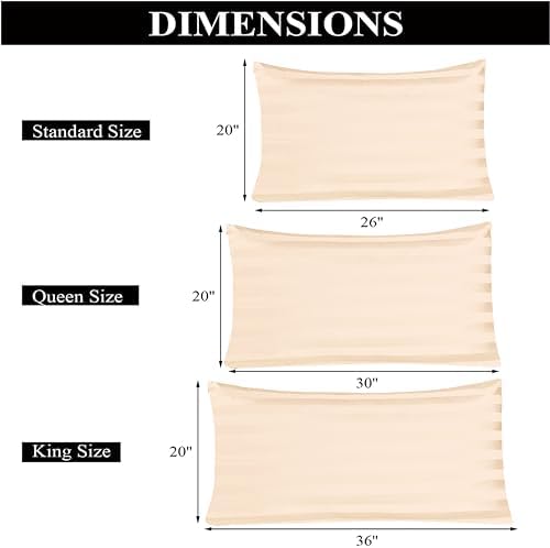 100% Egyptian Cotton King Size Pillow Protectors with Zipper Set of 4 - Image 5
