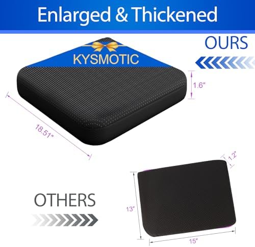 KYSMOTIC Large Gel Seat Cushion for Long Sitting (Large & Thick), Soft & Breathable, Gel Cushion for Wheelchair Reduce Sweat, Chair Cushion for Office Chair (Black Cover) - Image 4