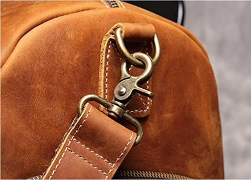 Men's Genuine Leather Travel Bag Business Handbag First Layer Cow Leather Gym Bag Leather Duffel Bag (Color : A) - Image 3