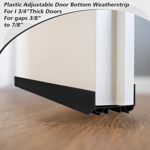 Lineshading 2 Sets U-Shaped Door Sweep 1 3/4" x 36", PVC Door Seal, Black - Image 3