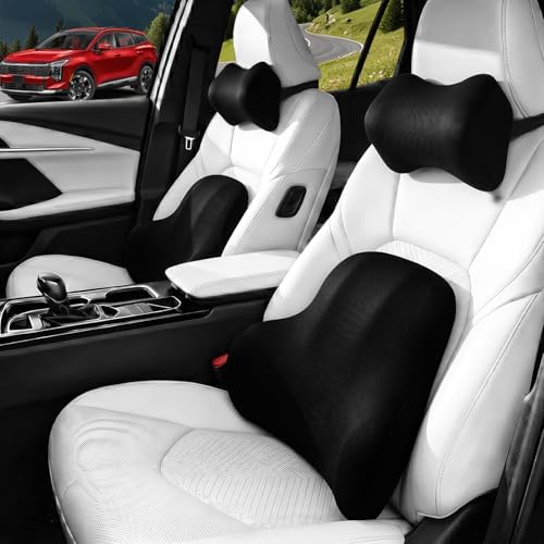 Car Pillow for Kia Sportage,Car Neck Pillow,Lumbar Support Pillow for Car,Memory Foam Pillow,Ergonomic Pillow,Adjustable and Washable,Car Essentials for Long Trips,Car Accessories,Ice Silk,1 Set by Unknown