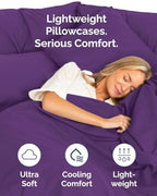 King Pillow Cases - 6 Pack Soft Pillowcase Covers - 20" x 40" (Purple) - Image 3
