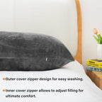 1 MIDDLE ONE Body Pillow, Memory Foam Body Pillows for Adults Sleeping, Long Pillow for Bed, Big Large Firm Full Body Pillow for Side Sleeper, 20x54 Inch, Light Grey - Image 3