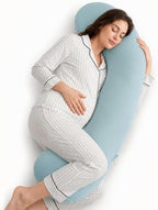 Momcozy J Shaped Cooling Pregnancy Pillow, Maternity Pillow for Sleeping by Momcozy