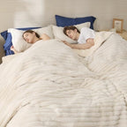 Bedsure ComfyFleece® Waterproof Blanket for Bed, Queen（86"x108"） Cream - Image 2