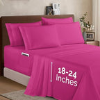 Elegant Comfort 1500 Premium Quality 4-Piece Bed Sheet Set - 18-24 Inch Extra Deep Pocket, Smart Storage Pockets, Wrinkle Free Ultra Soft 4PC Extra Deep Pocket Sheets, Twin/Twin XL, Pink - Image 2